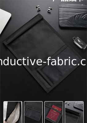 anti electromagnetic radiation translucent RFID shielding signal stop tablet bag with velcro