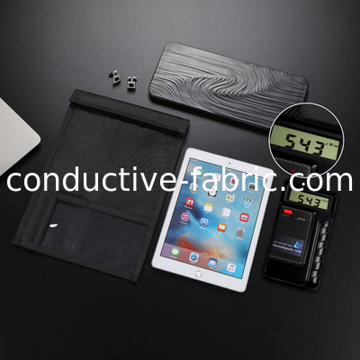 anti electromagnetic radiation translucent RFID shielding signal stop tablet bag with velcro